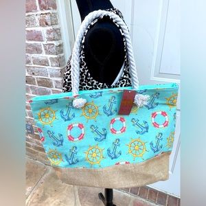 Alfa Bags, Classic Collection USA, Nautical Print, Beach Bag